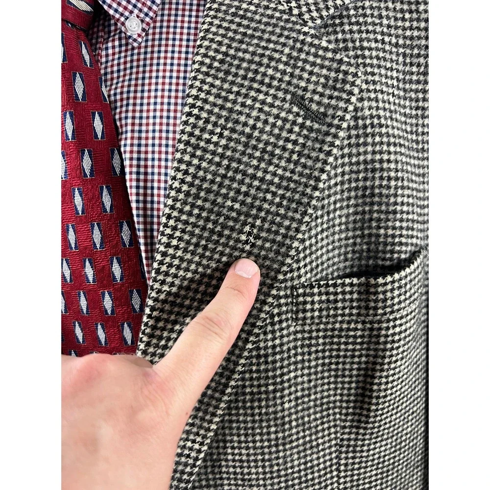 Vtg Brooks Brothers Mens 100% Camelhair Houndstooth Blazer USA Gorp *Read